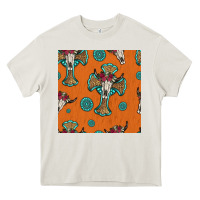 Cream western cross and bull skull seamless pattern Heavy Core Tee - HRA Design Shop