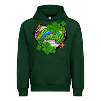 Forest Green lucky heart St. Patricks Day Urban Hoodie - FaDigitalArtStudio
