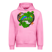 Fuchsia Pink lucky heart St. Patricks Day Urban Hoodie - FaDigitalArtStudio
