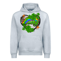Heather Grey lucky heart St. Patricks Day Urban Hoodie - FaDigitalArtStudio