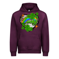 Mauve Wine lucky heart St. Patricks Day Urban Hoodie - FaDigitalArtStudio