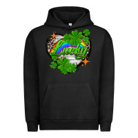 Pigment Black lucky heart St. Patricks Day Urban Hoodie - FaDigitalArtStudio