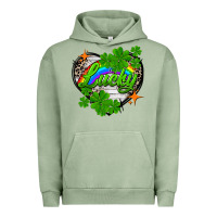 Pigment Oil Green lucky heart St. Patricks Day Urban Hoodie - FaDigitalArtStudio