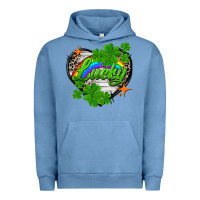 Pigment Pebble Blue lucky heart St. Patricks Day Urban Hoodie - FaDigitalArtStudio