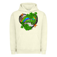 Pigment Pistachio lucky heart St. Patricks Day Urban Hoodie - FaDigitalArtStudio