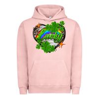 Pigment Salmon lucky heart St. Patricks Day Urban Hoodie - FaDigitalArtStudio