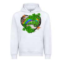 White lucky heart St. Patricks Day Urban Hoodie - FaDigitalArtStudio