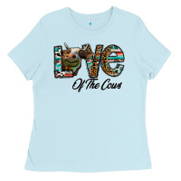 Baby Blue lov of thecows Ladies Tee - CowhideDigitalArt