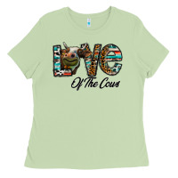 Matcha lov of thecows Ladies Tee - CowhideDigitalArt