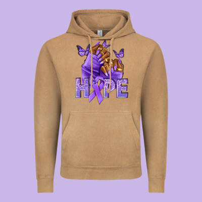Hope Lavender Ribbon All Cancers Vintage Hoodie Designed By Nancycooperartshop