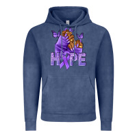 Vintage Denim hope lavender ribbon all cancers Vintage Hoodie - NancyCooperArtShop