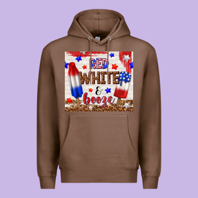 Red White And Booze Premium Hoodie Designed By Tumblerdesignbyshophia
