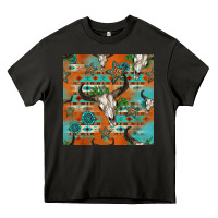 Asphalt western bull skull seamless pattern Heavy Core Tee - HRA Design Shop