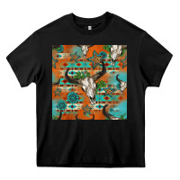 Black western bull skull seamless pattern Heavy Core Tee - HRA Design Shop