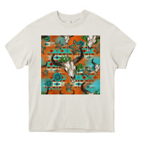 Cream western bull skull seamless pattern Heavy Core Tee - HRA Design Shop