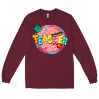 Burgundy teacher Long Sleeve Tee - NancyCooperArtShop
