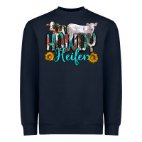 Navy western howdy heifer Heavyweight Sweatshirt - NancyCooperArtShop