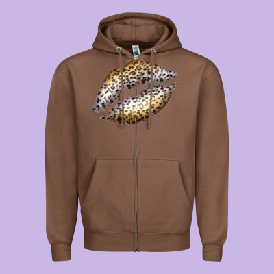 Cheetah Lips Zipper Hoodie Designed By Bettercallsaul