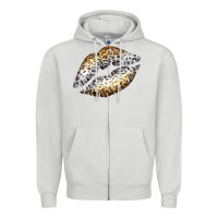 Dove Grey Cheetah Lips Zipper Hoodie - Bettercallsaul