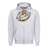 Heather Grey Cheetah Lips Zipper Hoodie - Bettercallsaul