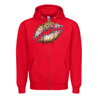 Red Cheetah Lips Zipper Hoodie - Bettercallsaul