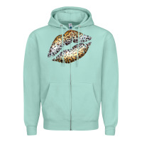 Seafoam Cheetah Lips Zipper Hoodie - Bettercallsaul