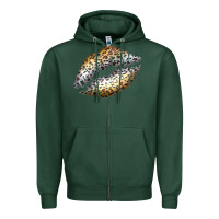Sports Green Cheetah Lips Zipper Hoodie - Bettercallsaul
