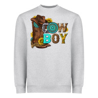 Heather Grey western cowboy Heavyweight Sweatshirt - NancyCooperArtShop