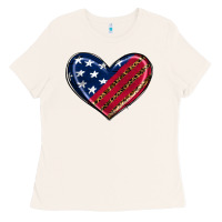 Bone leopard with american flag Ladies Tee - RanaPortraitStore