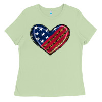 Matcha leopard with american flag Ladies Tee - RanaPortraitStore