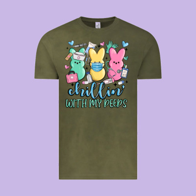 Chillin With My Peeps Vintage Tee Designed By Maliassmallbusiness
