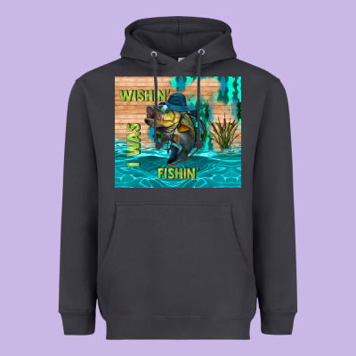 Wıshın I Was Fıshın Heavyweight Hoodie Designed By Tumblerdesignbyshophia