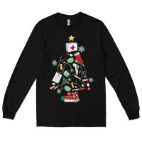 Black nurse christmas tree Long Sleeve Tee - MaliasSmallBusiness