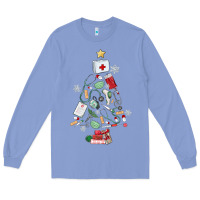 Colony Blue nurse christmas tree Long Sleeve Tee - MaliasSmallBusiness
