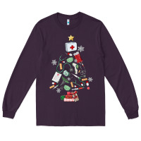 Plum nurse christmas tree Long Sleeve Tee - MaliasSmallBusiness
