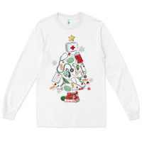 White nurse christmas tree Long Sleeve Tee - MaliasSmallBusiness