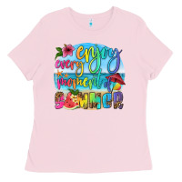 Bubblegum Pink enjoy every moment of summer Ladies Tee - HRA Design Shop