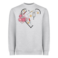 Heather Grey phlebotomy add your name Heavyweight Sweatshirt - MaliasSmallBusiness