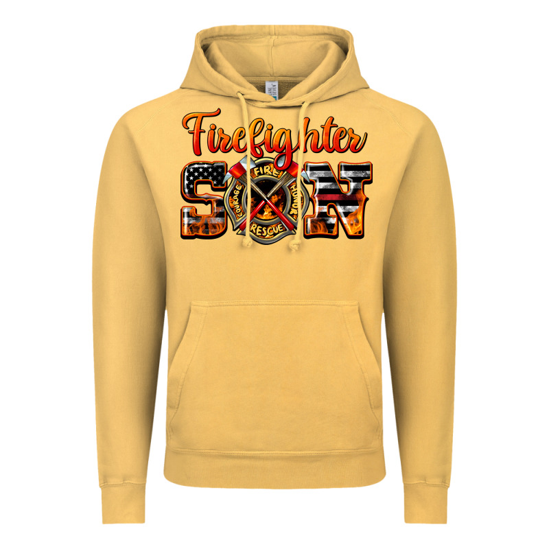 American Flag Firefighter Son Vintage Hoodie by LillyAllenDesigns | Teevron