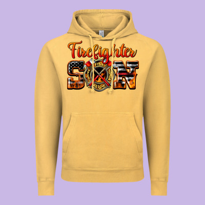 American Flag Firefighter Son Vintage Hoodie Designed By Lillyallendesigns