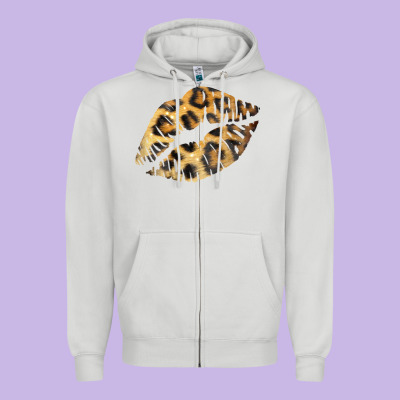 Leopard Lips Zipper Hoodie Designed By Bettercallsaul