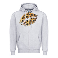 Heather Grey Leopard Lips Zipper Hoodie - Bettercallsaul