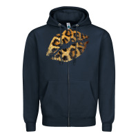 Navy Leopard Lips Zipper Hoodie - Bettercallsaul