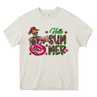 Cream hello summer Heavy Core Tee - CowhideDigitalArt