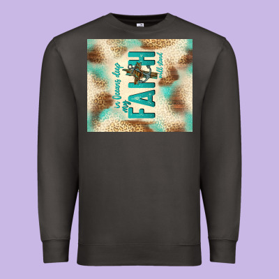 Faith With Cross Premium Sweatshirt Designed By Tumblerdesignbyshophia
