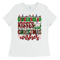 White gingerbread kisses and christmas wishes Ladies Tee - FaDigitalArtStudio