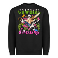 Black western rodeo cowgirl dreams Heavyweight Sweatshirt - NancyCooperArtShop