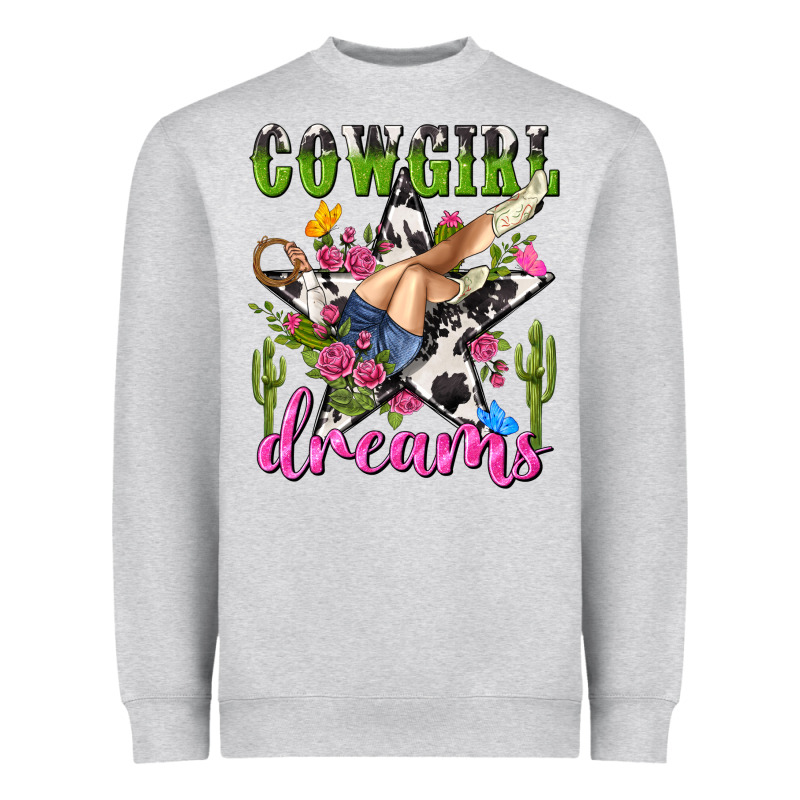 Western Rodeo Cowgirl Dreams Heavyweight Sweatshirt by NancyCooperArtShop | Teevron