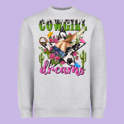 Western Rodeo Cowgirl Dreams Heavyweight Sweatshirt Designed By Nancycooperartshop