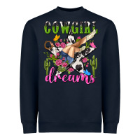 Navy western rodeo cowgirl dreams Heavyweight Sweatshirt - NancyCooperArtShop